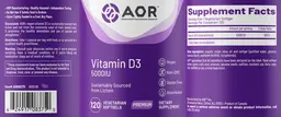 Label for Vitamin D3 5000 IU