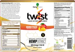 Label for Twist Mango Peach
