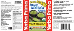 Label for Organic Moringa Powder
