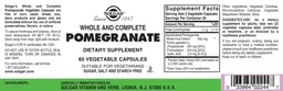 Label for Whole and Complete Pomegranate