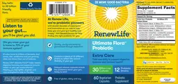 Label for Ultimate Flora Extra Care 30 Billion