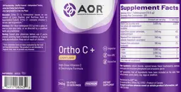 Label for Ortho C+ Lemon Flavor