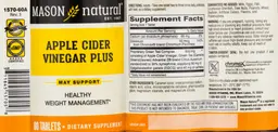 Label for Apple Cider Vinegar Plus