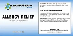 Label for Allergy Relief