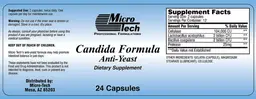 Label for Candida Formula Anti-Yeast