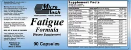 Label for Fatigue Formula