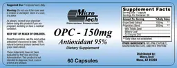 Label for OPC - 150 mg Antioxidant 95%