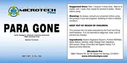 Label for Para Gone