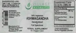 Label for Ashwagandha