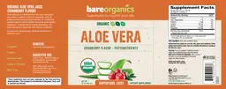 Label for Aloe Vera Cranberry Flavor