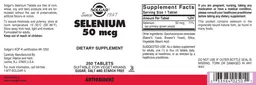 Label for Selenium 50 mcg