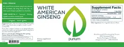Label for White American Ginseng