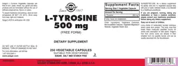Label for L-Tyrosine 500 mg