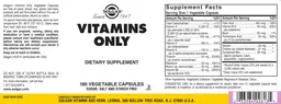 Label for Vitamins Only