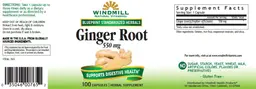 Label for Ginger Root 550 mg