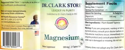 Label for Magnesium 300 mg
