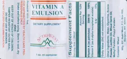 Label for Vitamin A Emulsion