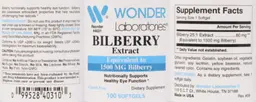 Label for Bilberry Extract