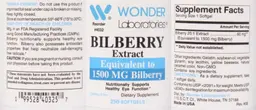 Label for Bilberry Extract