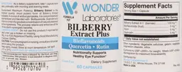 Label for Bilberry Extract Plus