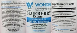 Label for Blueberry Extract