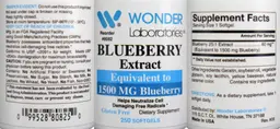 Label for Blueberry Extract