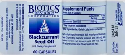 Label for Blackcurrant Seed Oil