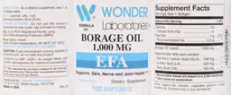 Label for Borage Oil 1,000 mg EFA