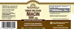 Label for Timed Release Niacin 500 mg