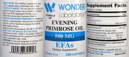 Label for Evening Primrose Oil 500 mg