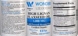 High Lignan Flaxseed Oil 1,000 mg