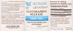 Label for Glucosamine Sulfate 1000 mg