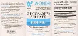 Label for Glucosamine Sulfate 1000 mg