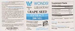 Label for Grape Seed Extract 200 mg