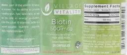 Label for Biotin 500 mcg