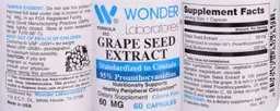 Label for Grape Seed Extract 60 mg