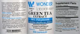 Label for Green Tea Extract