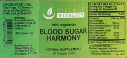 Label for Blood Sugar Harmony
