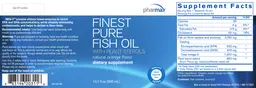 Label for Finest Pure Fish Oil with Plant Sterols Natural Orange Flavor