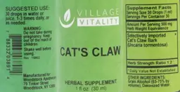Label for Cat's Claw