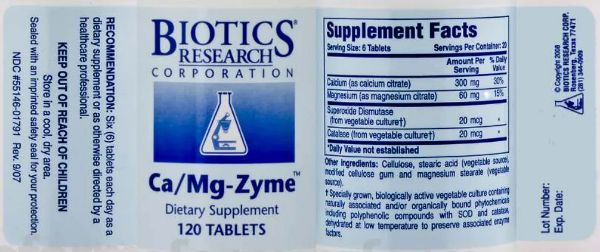 Label for Ca/Mg-Zyme