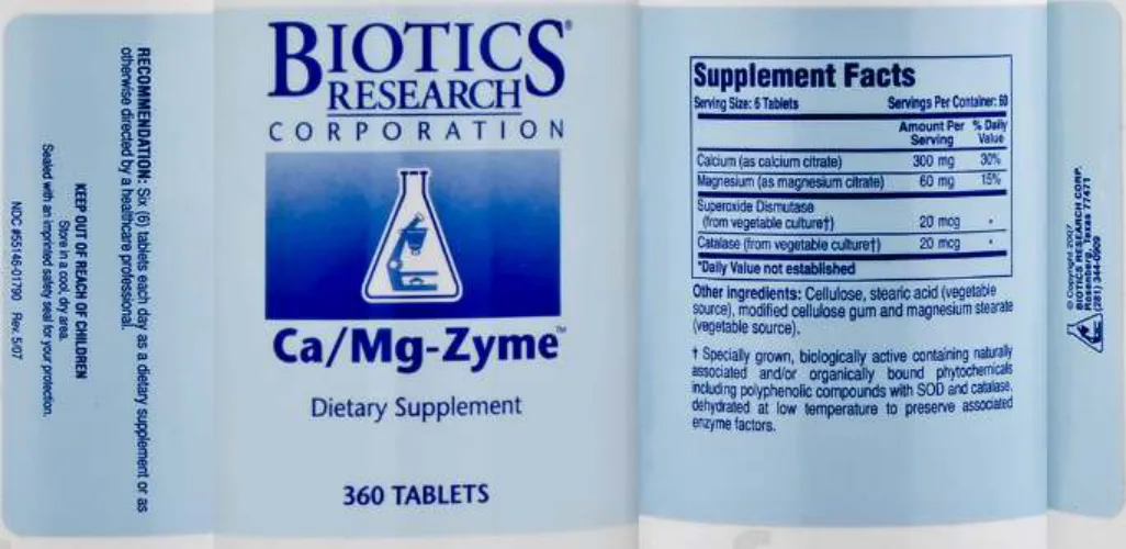 Label for Ca/Mg-Zyme