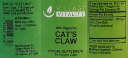 Label for Cat's Claw