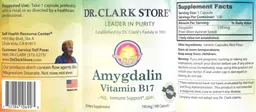 Label for Amygdalin Vitamin B17 110 mg