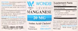 Label for Manganese 20 mg