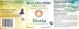 Label for Biotin 10,000 mcg