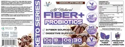 Label for Fiber+Probiotics Chocolate Dream