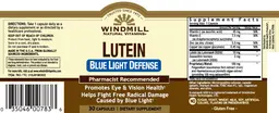 Label for Lutein Blue Light Defense