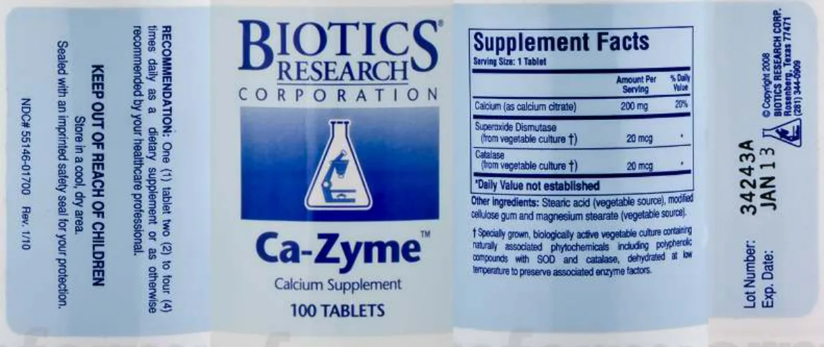 Label for Ca-Zyme