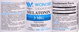 Label for Melatonin 3 mg